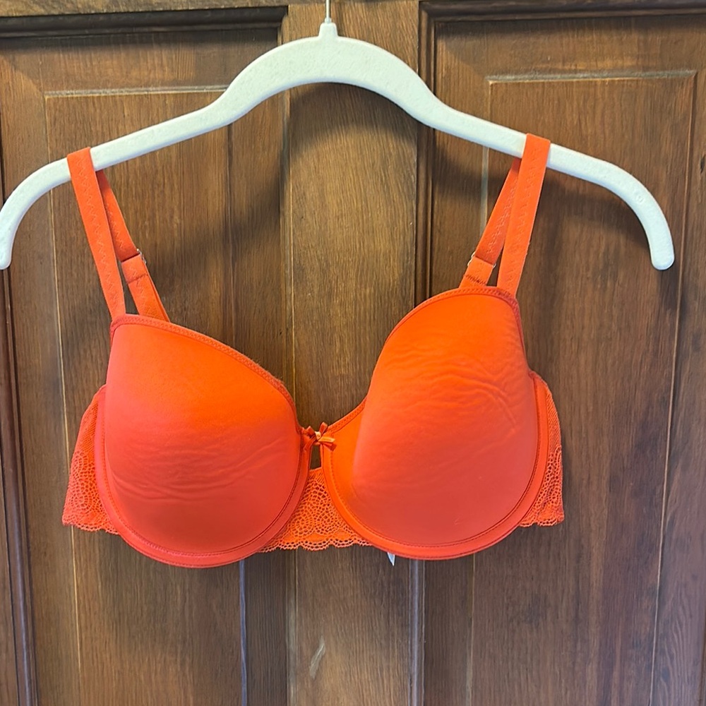 Chantelle Fiery Orange Lace Bra